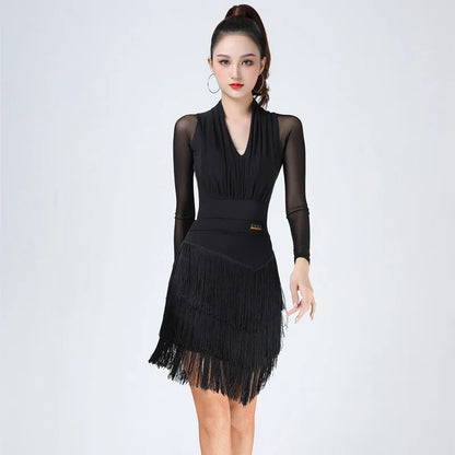 Rebecca | Latin Dance Tassel Dress