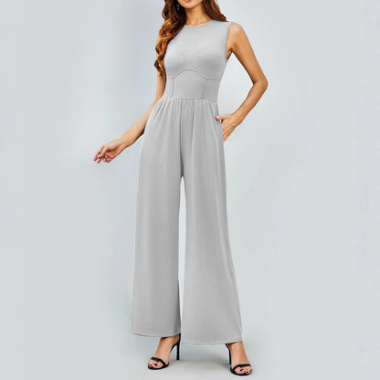 Nalani | Sleeveless Tank Top Wide Leg Pants Romper