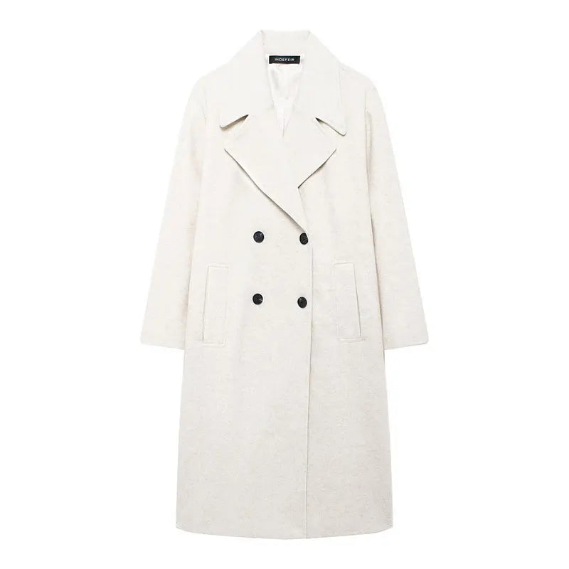Ariella | Winter Coat Lapel Double Breasted Long Cardigan