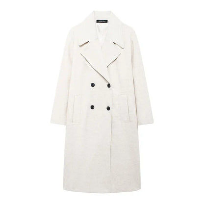 Ariella | Winter Coat Lapel Double Breasted Long Cardigan