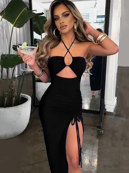 Wren | Sleeveless Sexy Midi Backless Dress