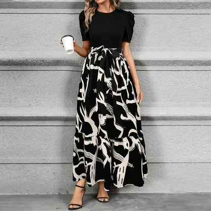Amy | High Waist Floral Print Dress