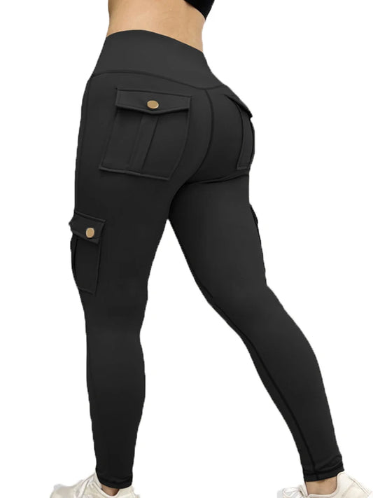 Pockets Gym Leggings Women High Waist Fashion Fitness Pants Skinny Stretch Outdoors Comfortable Sport Leggings - TrendHavenCo