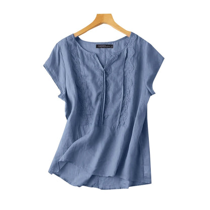 Venus | Casual Lace Stitching Tops Blouse - TrendHavenCo