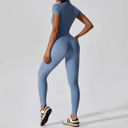 Alisson | Gym Short Sleeve Jump Suit