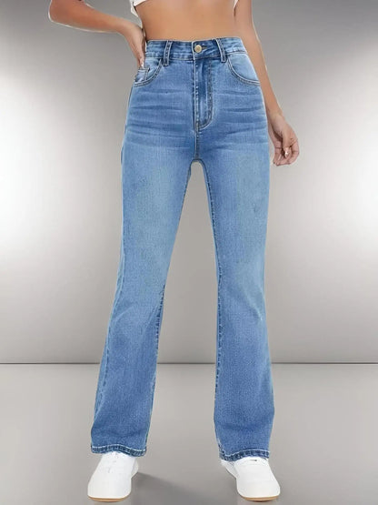 New women's hot jeans slimming European and American style casual versatile high waist washed Denim trousers for women - TrendHavenCo