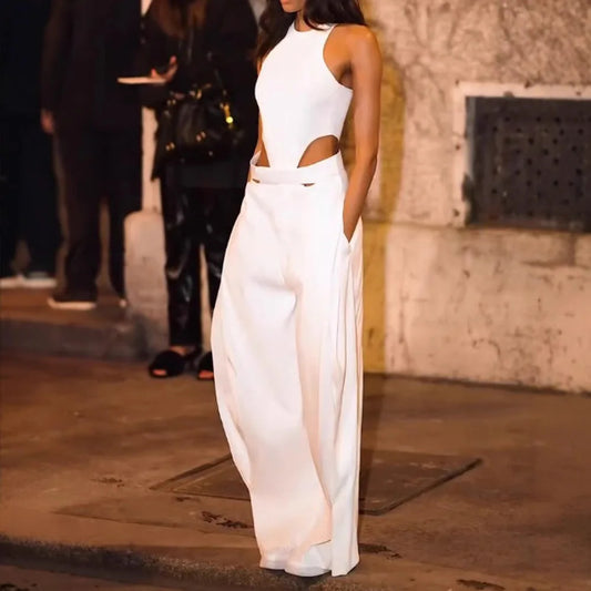 Ariya | O Neck Sleeveless Hollow Out Jumpsuit