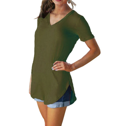 Xiomara | V-neck short sleeve loose T-shirt