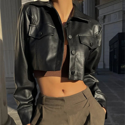 Valeria | Faux Leather Short Jacket