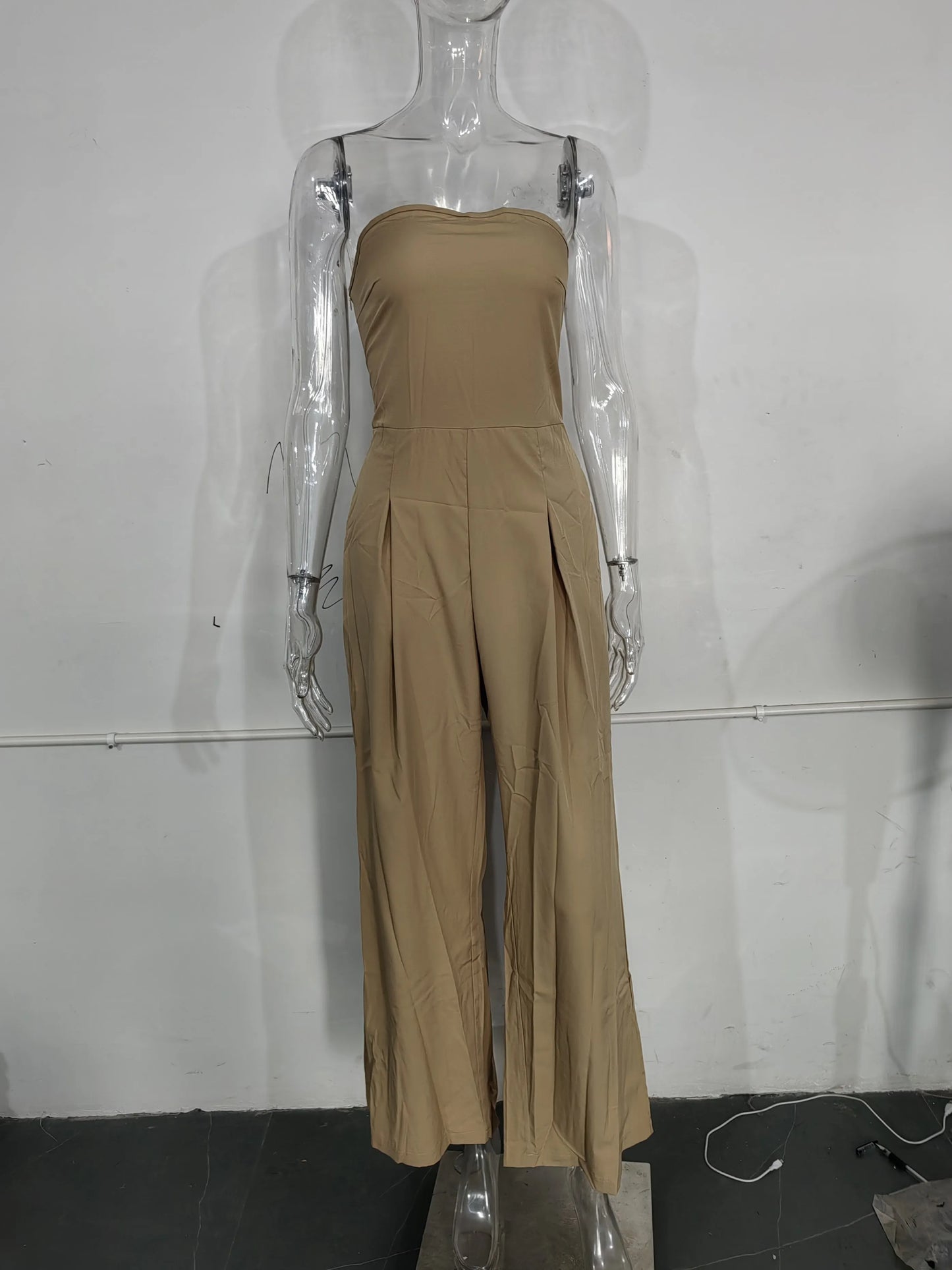 Remington | Strapless Loose Wide Legs Pants Romper