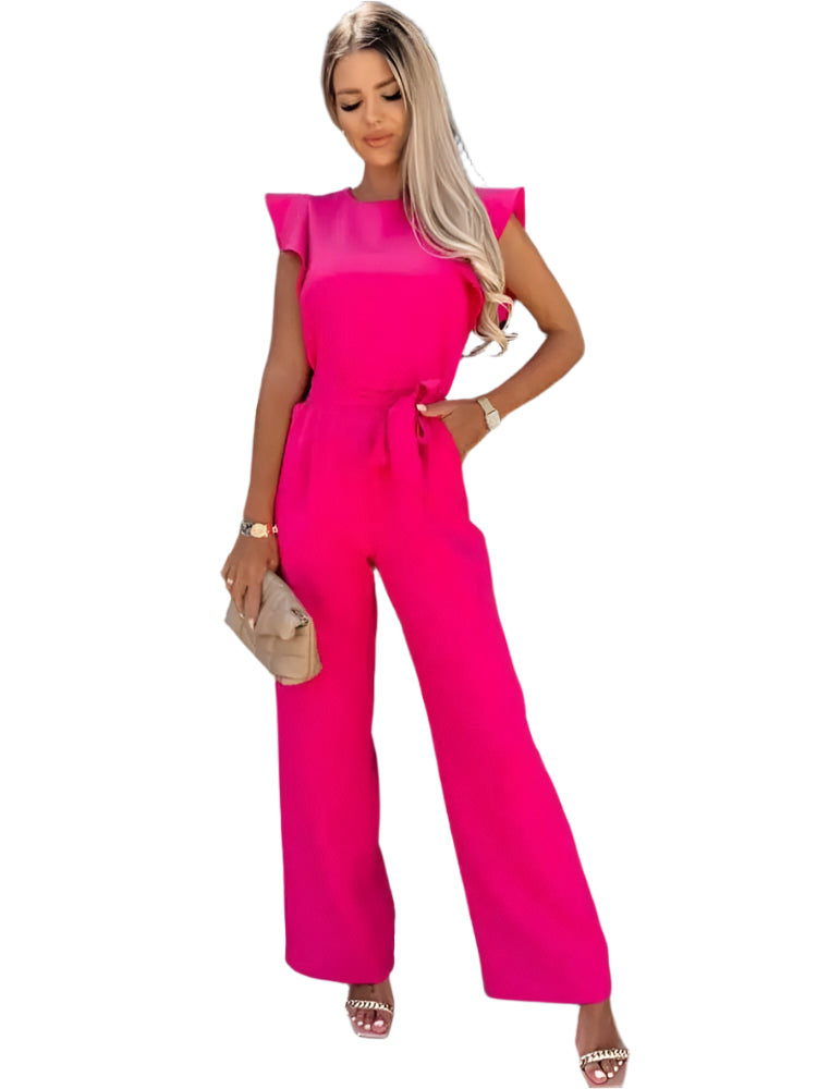 Arlette | Short Sleeve Wide Leg Jumpsuit