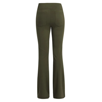 Elegant Women's Pants Palazzo Flared Wide Killer High Waist OL Ladies Career Long Trousers - TrendHavenCo