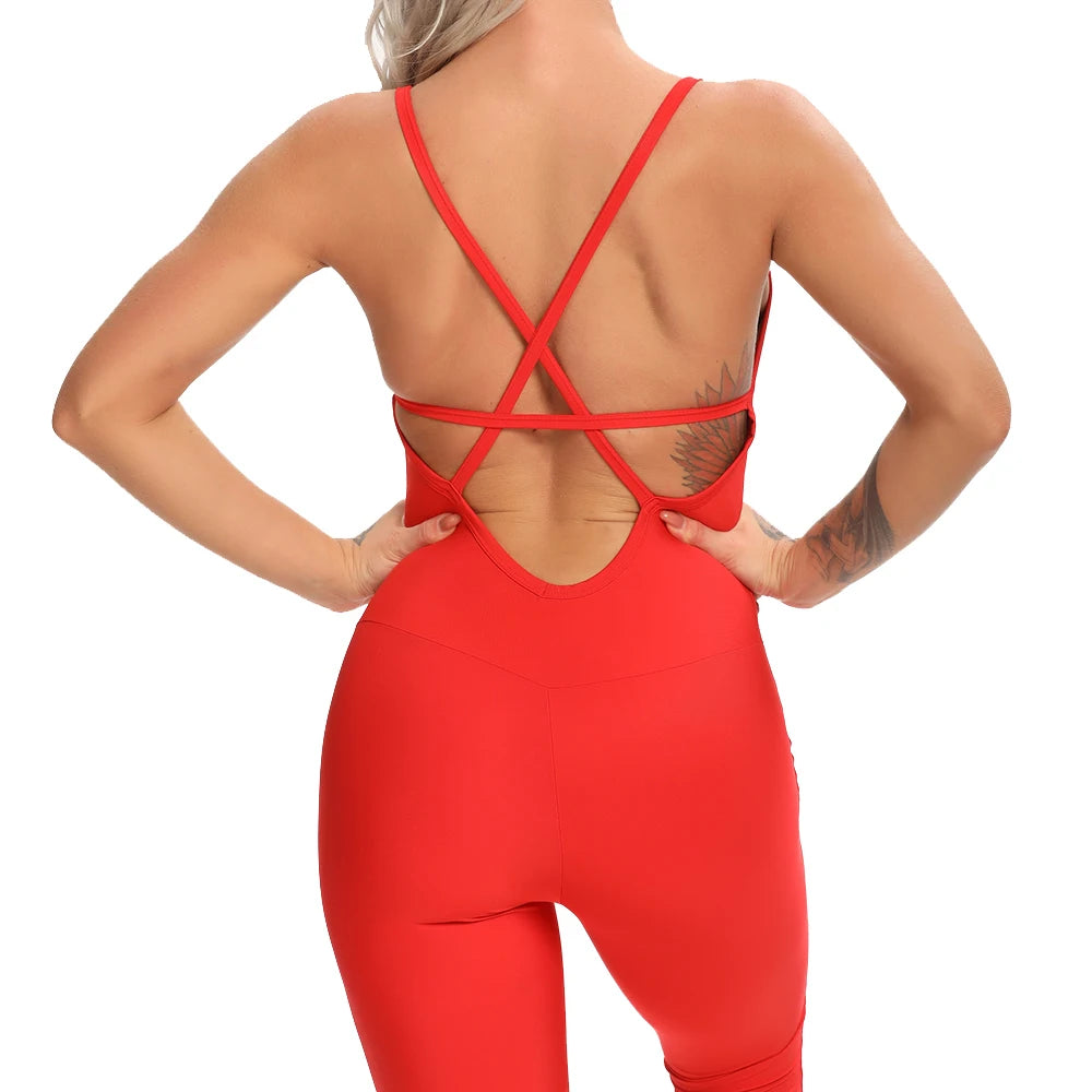 Mara | Yoga Jumpsuit Backless Workout Bodysuit