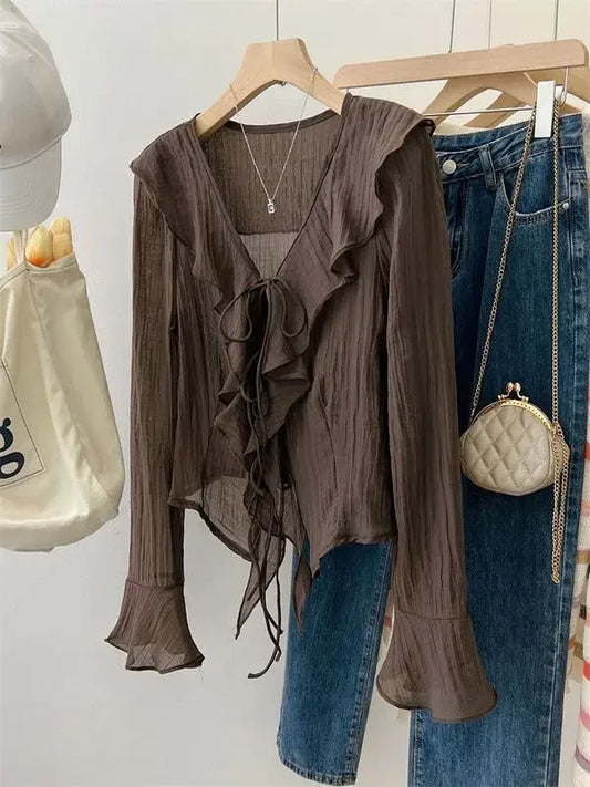 Anya | Ruffled Flared Shirts Blouse
