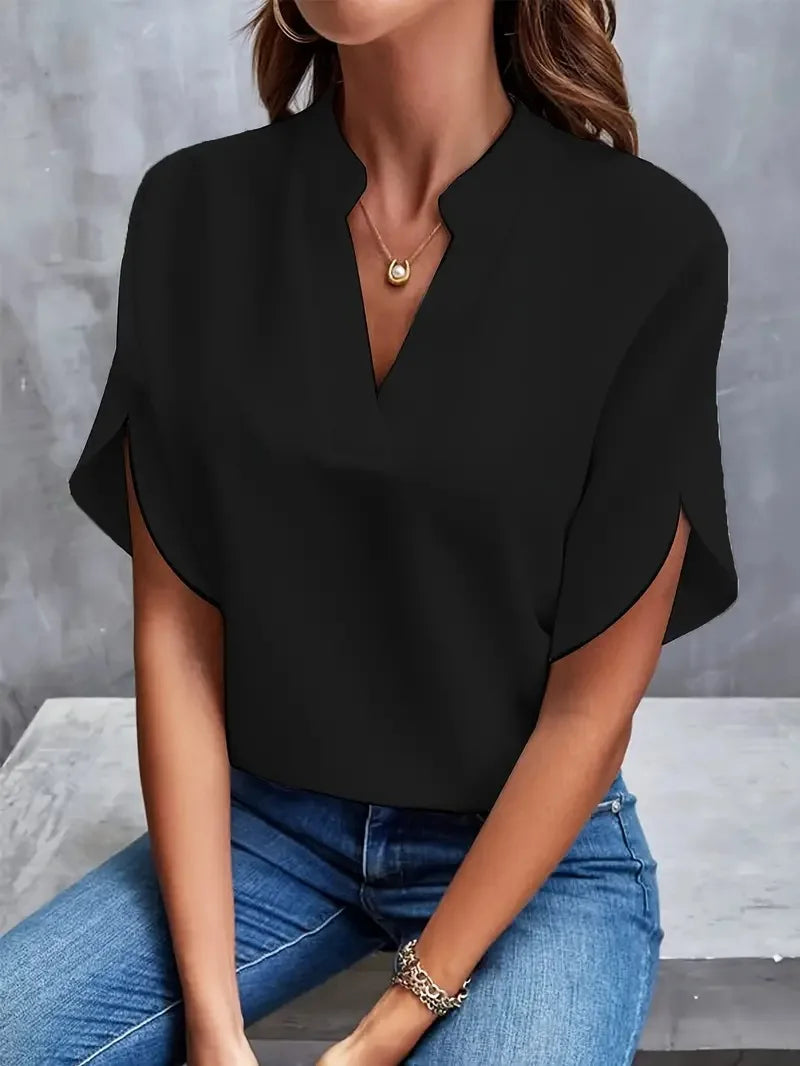 Maria | Casual Loose Solid Shirt Blouse - TrendHavenCo