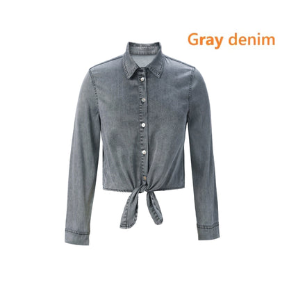 Mckenzie | Lightweight Denim Wrap Blouse & Slip Dress