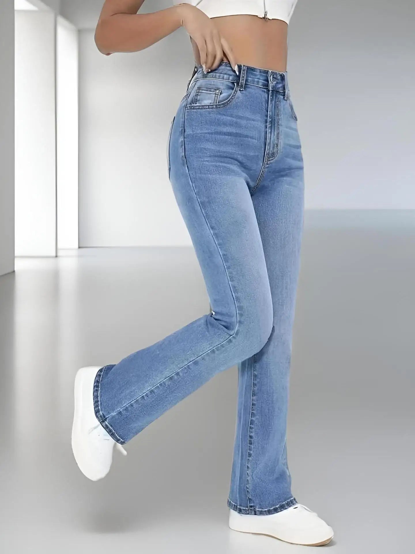 New women's hot jeans slimming European and American style casual versatile high waist washed Denim trousers for women - TrendHavenCo
