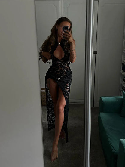 Paris | Lace Sleeveless Tank Hollow Out Dress