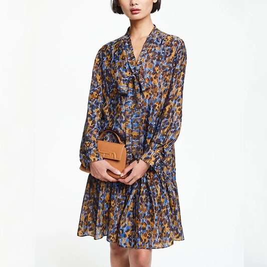 Noelle | Long Sleeved Shirt Dress Layered Skirt