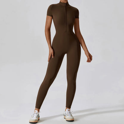 Alisson | Gym Short Sleeve Jump Suit