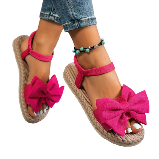 Demi | Lightweight Sandals Bow Tie Flat Shoes