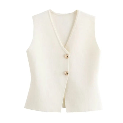 Alani | Knit Top Cropped Sleeveless Vests