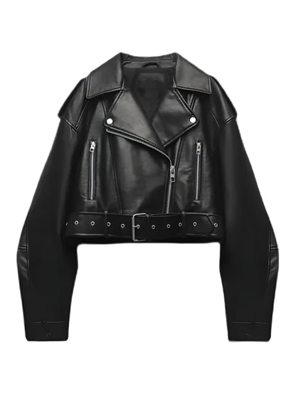 Reese | Oversized Loose Pu Faux Leather Short Jacket