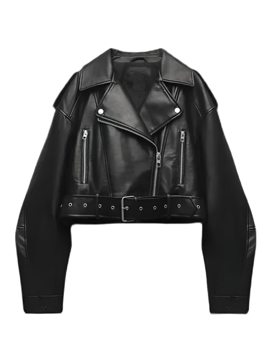 Reese | Oversized Loose Pu Faux Leather Short Jacket