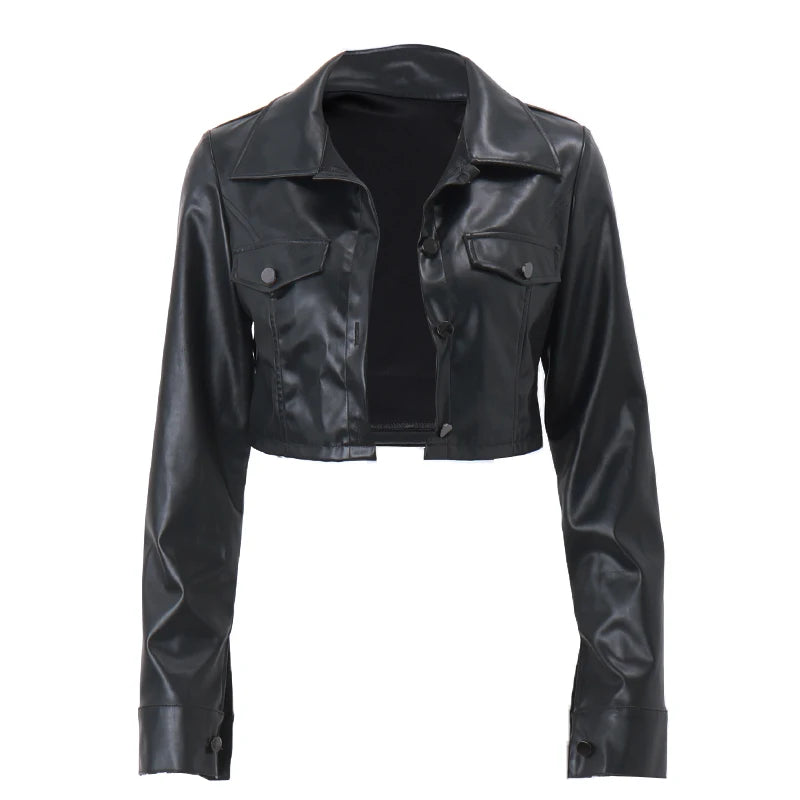 Valeria | Faux Leather Short Jacket
