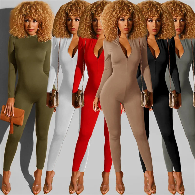 Renata | Long Sleeve Fitness Skinny Rompers