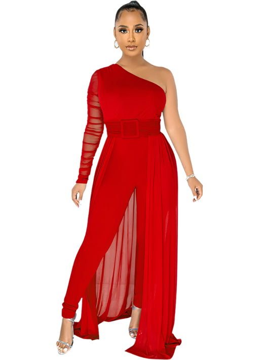 Aylani | Single Shoulder Sleeve Jumpsuit