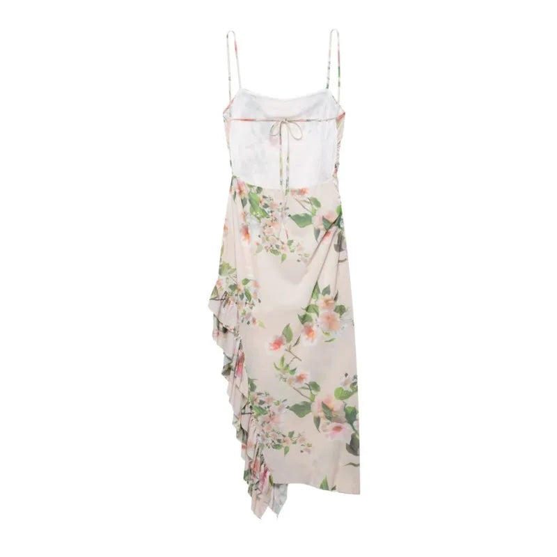 Aitana | Backless Asymmetric Dress With Thin Straps
