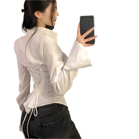 Dayana | Slim Bell Sleeve Shirt Blouse