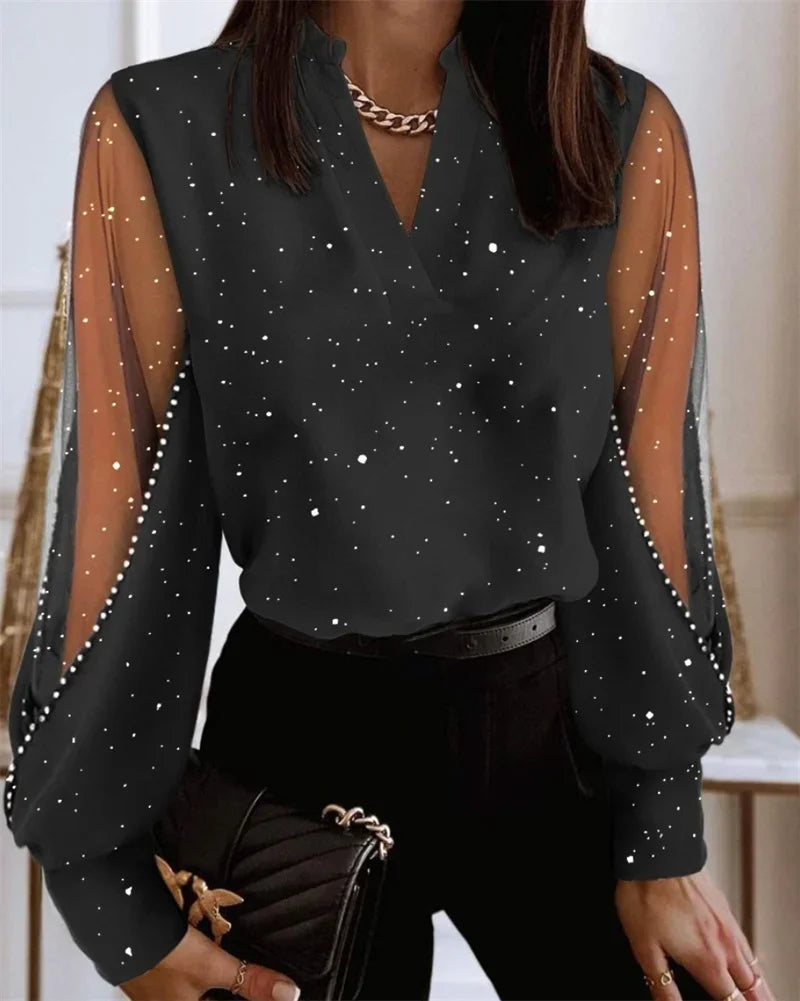 Vanessa | See-through Lace Shirt - TrendHavenCo