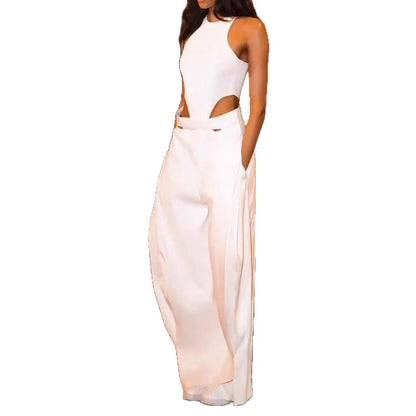 Ariya | O Neck Sleeveless Hollow Out Jumpsuit