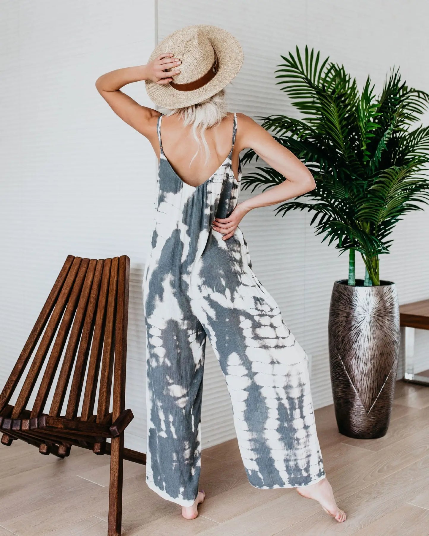 Amaia |  suspender sexy wide leg pants jumpsuit