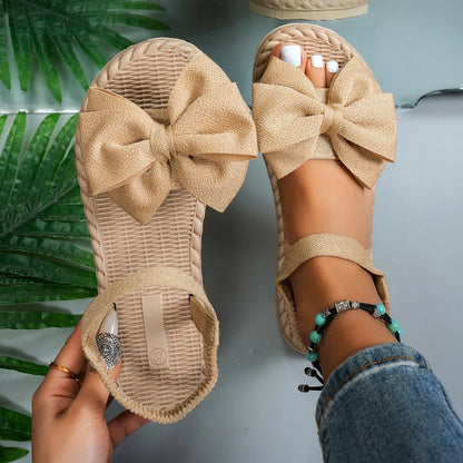Demi | Lightweight Sandals Bow Tie Flat Shoes
