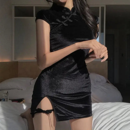 Sabrina | Short Sleeve Button Sexy Dress
