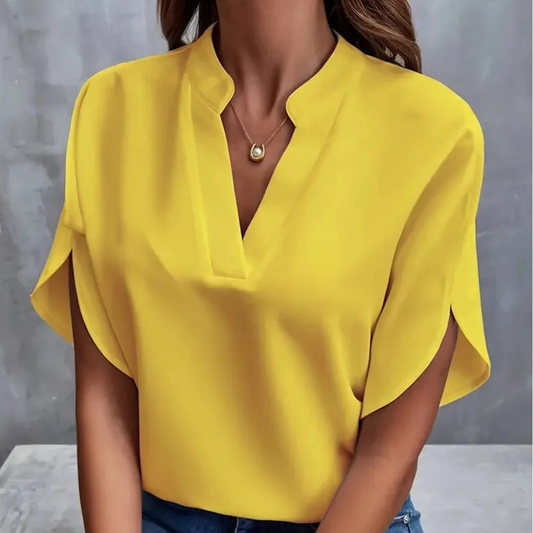 Maria | Casual Loose Solid Shirt Blouse - TrendHavenCo