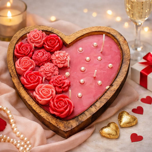 Heart-Shaped Candle Gift Set – Decorative Handmade Candles