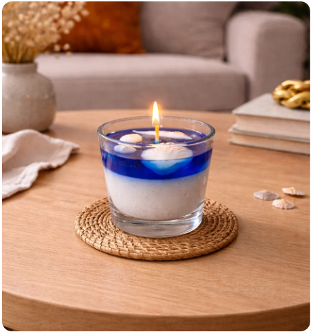 Ocean Breeze Soy Wax Candle - Fresh Aquatic Fragrance